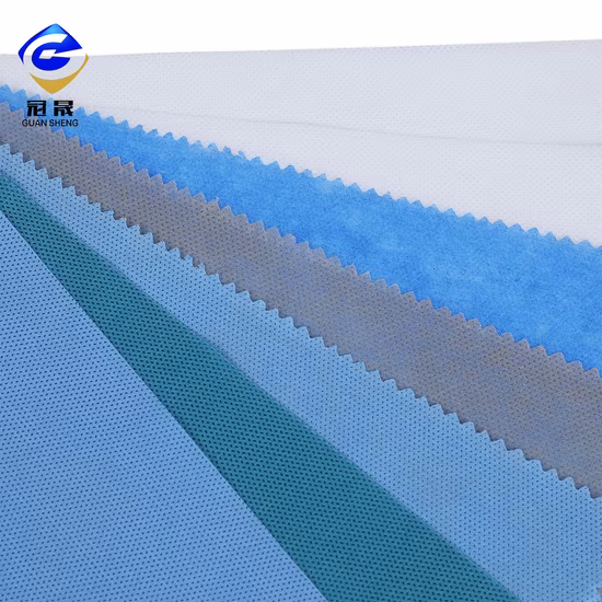 White/Blue 100% Polypropylene Spunbond Nonwoven Fabric SMS SSS
